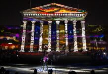 Experimentelle Gebäudeprojektionen / Botschaft Pretoria