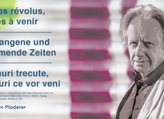 Vergangene und kommende Zeiten / Kulturforum Bukarest Das Bild zeigt das Tourneeplakat mit dem Schauspieler Martin Ploderer