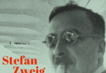Wanderausstellung „Stefan Zweig. Weltautor“ / Kulturforum Madrid Das Bild zeigt Stefan Zweig und die Informationen zur Ausstellung in Barcelona, sowie die Ankündigung zur Eröffnung der Ausstellung.