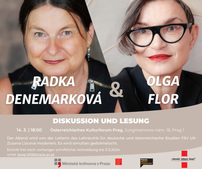 Das Bild zeigt eine Porträtaufnahme der beiden Autorinnen sowie ihre Namen, Informationen zur Veranstaltung und die Logos der Partner.
