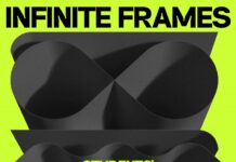 Infinite Frames / Generalkonsulat Hongkong Das Bild zeigt einen Flyer mit den Details zu der Veranstaltung mit Grafiken in Hellgrün und Schwarz.