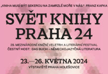 Deutschsprachige Literatur in Prag / Kulturforum Prag Das Bild zeigt den Banner der Buchmesse mit Informationen zum Zeitraum und Ort der Veranstaltung.