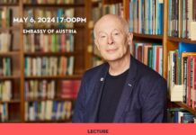 Vortrag Hans Joachim Schellnhuber / Kulturforum Washington Das Bild zeigt eine Veranstaltungsankündigung des KF Washington mit einem Porträtfoto von Dr. Schellnhuber.