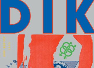 Pride Month / Kulturforum Warschau Das Bild zeigt das Cover der Ausgabe 14 des DIK-Magazins. Das Cover zeigt den großen Titel DIK und den Untertitel Vienna Issue. Das Cover ist eine Collage aus verschiedenen Bildern, darunter männliche Figuren und Porträts sowie Schriftelemente