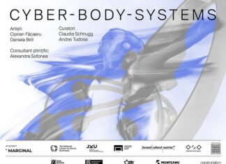 Cyber-Body-Systems / Kulturforum Bukarest Das Bild zeigt das Veranstaltungsplakat. Sujet: abstrakter Cyper Body