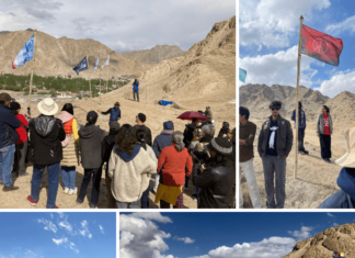 Kunstfestival in Ladakh / Kulturforum New Delhi Das Bild zeigt die österr. Kunstwerke auf dem SaLadakh Festival