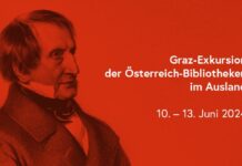 Auf den Spuren Josephs von Hammer-Purgstall / Referat für Österreich-Bibliotheken im Ausland des BMEIA Das Bild zeigt ein Gruppenfoto der Exkursionsteilnehmerinnen und –teilnehmer im Arkadenhof der Österreichischen Akademie der Wissenschaften