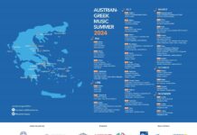 Österreichisch – Griechischer Musiksommer / Botschaft Athen Im Bild befindet sich das Konzertprogramm des Österreichisch-Griechischen Musiksommers 2024