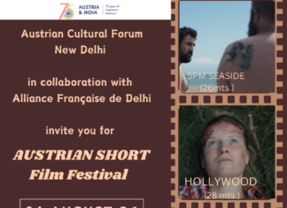 Österreichische Kurzfilmschau / Kulturforum New Delhi Das Bild zeigt die Einladung zur Österreichischen Kurzfilmschau
