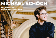 Orgelkonzert zum Brucknerjahr / Kulturforum Madrid Das Bild zeigt ein Werbeplakat des Konzerts