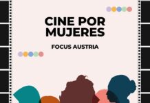 Focus Austria bei Cine por Mujeres / Kulturforum Madrid Das Bild zeigt Silhouetten von Frauen und Informationen zum Filmfestival