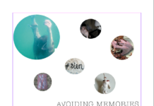 Avoiding Memories / Kulturforum Bukarest Das Bild zeigt das Plakat der Ausstellung. In acht unterschiedlich großen, runden Kreisen vor weissem Plakathintergrund sind Ausstellungstücke zu sehen.