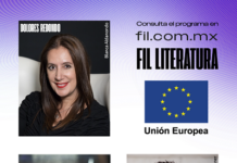 Carolina Schutti in Mexiko / Kulturforum Mexiko Das Bild zeigt das Plakat der Veranstaltung, auf dem neben anderen Schriftstellern ein Foto von Carolina Schutti zu sehen ist.