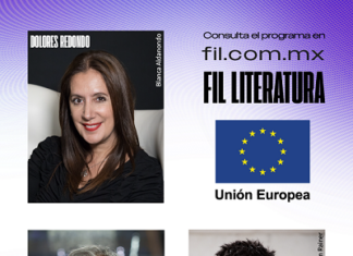 Carolina Schutti in Mexiko / Kulturforum Mexiko Das Bild zeigt das Plakat der Veranstaltung, auf dem neben anderen Schriftstellern ein Foto von Carolina Schutti zu sehen ist.