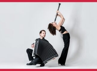 Duo Minerva / Kulturforum Tel Aviv Das Bild zeigt Duo Minerva, bestehend aus der Klarinettistin Johanna Gossner und dem Akkordeonisten Damian Keller.