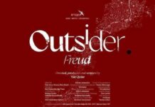 Outsider. Freud / Kulturforum Tel Aviv Das Bild zeigt Sigmund Freud auf dem Filmposter.