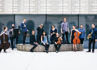 Schallfeld Ensemble / Kulturforum Bern Das Bild zeigt die Musikerinnen und Musiker des Schallfeld Ensemble.