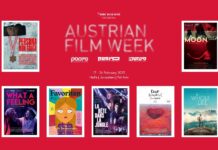 Österreichische Filmwoche / Kulturforum Tel Aviv Das Bild zeigt die Filmposter der 7 Beiträge der Österreichischen Filmwoche in Israel sowie die Logos der teilnehmenden Cinematheken und des Österreichischen Kulturforums Tel Aviv