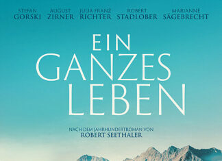 Filmšnite / Kulturforum Zagreb Das Bild zeigt das Plakat des Films Ein Ganzes Leben. Ein Mann steht auf einem Berg und sieht in die Ferne.