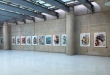 Reduce – Reuse – Rethink / Botschaft Ankara Das Bild zeigt einige der von Ulrike Köb ausgestellten Fotografien der Ausstellung Reduce – Reuse – Rethink. Auf den Bildern werden Abfall und Alltagsgegenstände ästhetisch und farblich harmonisch angeordnet gezeigt.