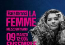 Konzert „La Femme – A Journey of Female Composers“ / Kulturforum Madrid Das Bild zeigt das Werbeplakat für die Konzerte, inkl. Eines Porträts der Künstlerin