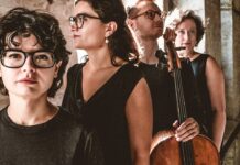 Wiener Klänge /Kulturforum Paris Das Bild zeigt die 4 Mitglieder des Quartetts : Susanne Schäfer, Eszter Kruchió, Sara Marzadori, Bas Jongen