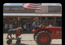 43. Filmfestival Uruguay / Botschaft Buenos Aires Das Bild zeigt den Flyer des Films Henry Fonda for President mit den Logos des Filmfestivals und der Österreichischen Botschaft Buenos Aires.