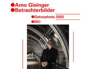 Arno Gisinger – Betrachterbilder / Kulturforum Madrid Das Bild zeigt ein Porträt von Arno Gisinger und Informationen zur Veranstaltung.