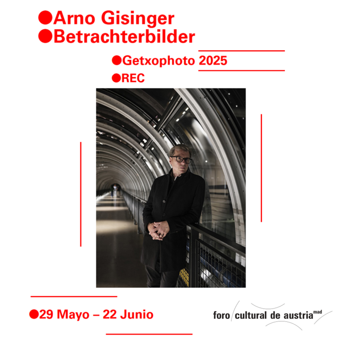 Bild: Andreas Langfeld / Centre Pompidou Das Bild zeigt ein Porträt von Arno Gisinger und Informationen zur Veranstaltung.