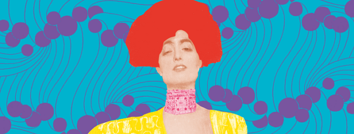 Das Bild zeigt eine Grafik, die das Gemälde „Judith und Holopherne“ von Gustav Klimt bezieht.