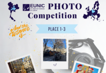 EUNIC-Fotowettbewerb / Botschaft Bangkok Die Fotos der Hauptgewinner des Fotowettbewerbs sind auf einer Seite dargestellt, darüber der Schriftzug Photo Competition.
