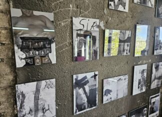 Paul DeFlorian in Tallinn / Botschaft Tallinn Das Bild zeigt ein Werbeplakat der Ausstellung „Life in Lust“. Es zeigt drei Männer mit Bärten und den Titel des Festivals.