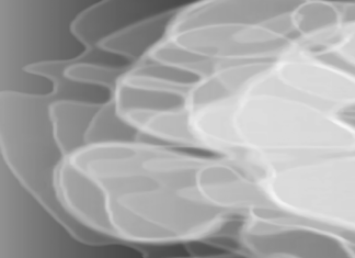 tense_intense. Parallel Media / Kulturforum Berlin Das Bild zeigt abstrakte, überlagerte Formen in Schwarz-Weiß. Die Formen wirken wie transparente Schichten, die sich teils überlagern und miteinander verschmelzen. Die Struktur erinnert an Röntgen-Scans oder Licht, das durch verschiedene Ebenen fällt. Das Bild vermittelt einen Eindruck von Durchsichtigkeit und Tiefe.