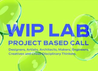 Artist-in Residence- Ausschreibung / Botschaft Nikosia Das Bild zeigt das Plakat der Ausschreibung. Es ist neongrün mit blauer Schrift.