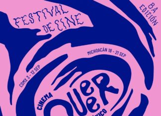 Cinema Queer México Filmfestival / Kulturforum Mexiko Das Poster bewirbt die 8. Ausgabe des Cinema Queer México Filmfestivals (3. September – 31. Oktober 2025). In kräftigem Pink und Dunkelblau gestaltet, zeigt es das Festival-Logo in der Mitte. Rundherum sind die Veranstaltungsorte mit Daten aufgeführt. Am unteren Rand sind Logos der Förderinstitutionen sowie die Website Cinema Queer abgebildet.