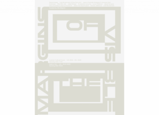 Margins of the Visible / Kulturforum Prag Das Bild zeigt das schwarz-weiße Logo der Ausstellung. Der Text „Margins of the Visible“ ist fett gedruckt und kreativ im Logo aufgeteilt. So steht „Margins“ senkrecht, zum Lesen von unten nach oben am Plakat, während „of“ (Mitte oben) und „the“ (Mitte unten) waagrecht angeordnet sind. „Visible“ ist unterdessen wieder senkrecht, zum Lesen von oben nach unten, angeordnet. Des Weiteren ist die untere Hälfte überwiegend schwarz, während die obere Hälfte überwiegend hell, d.h. weiß bzw. hellgrau ist. Offensichtlich ist zudem, dass die in den beiden Hälften verwendeten Muster (jeweils zwei ineinander verschachtelte Rechtecke, deren Seiten mit der in der jeweiligen Hälfte seltener verwendeten Farbe hervorgehoben werden) identisch sind, und nur die Farben ausgewechselt wurden. In der Mitte steht kleingedruckt die Ausstellungsdauer in den beiden Galerien.