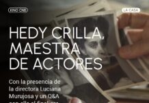 Hedy Crilla: Meisterin im Exil / Botschaft Buenos Aires Das Bild zeigt den Event-Flyer vor dem Hintergrund des Filmplakats.