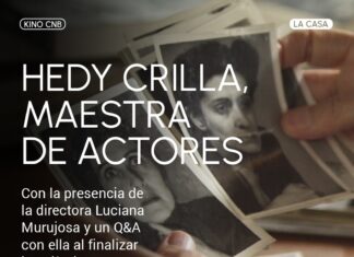 Hedy Crilla: Meisterin im Exil / Botschaft Buenos Aires Das Bild zeigt den Event-Flyer vor dem Hintergrund des Filmplakats.