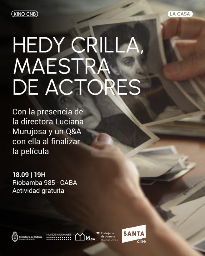 Bild: Luciana Murujosa und Casa Nacional del Bicentenario Das Bild zeigt den Event-Flyer vor dem Hintergrund des Filmplakats.