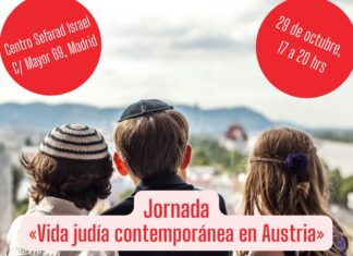 Jüdisches Leben in Österreich heute / Kulturforum Madrid Das Bild zeigt jüdische Kinder, die auf das Wiener Stadtpanorama blicken. Zudem enthält das Bild Informationen zur Veranstaltung.