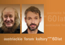 60 Jahre Österreichisches Kulturforum Warschau / Jubiläumsgespräch Das Bild zeigt die Gesichter beider Diskutanten.