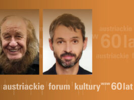 60 Jahre Österreichisches Kulturforum Warschau / Jubiläumsgespräch Das Bild zeigt die Gesichter beider Diskutanten.