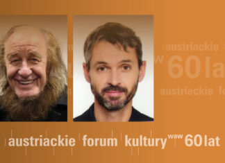 60 Jahre Österreichisches Kulturforum Warschau / Jubiläumsgespräch Das Bild zeigt die Gesichter beider Diskutanten.