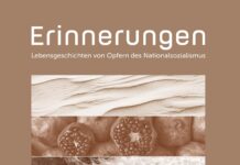 Flucht und Erinnerung / Kulturforum Tel Aviv Das Bild zeigt das Cover des Bandes „Erinnerungen“ in einem an die Wüste angelehnten Braunton und farblich abgestimmten Bildausschnitten, die mit Israel in Zusammenhang stehen.