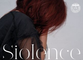 SIOLENCE – Gewalt als zeitlose Unkunst / Kulturforum Mexiko Das Bild zeigt eine Frau mit roten Haaren, die ihr Gesicht versteckt, und den Schriftzug „Siolence