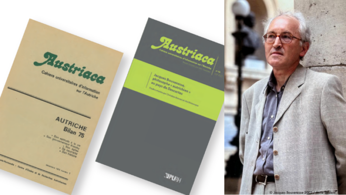 KFParis Das Bild zeigt Jacques Bouveresse sowie zwei Ausgaben der Zeitschrift.