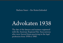 Buchpräsentation / Kulturforum Washington Das Bild zeigt den Buchumschlag von Advokaten 1938.