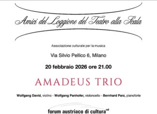 Amadeus Trio / Kulturforum Mailand Das Plakat zeigt ein Foto des Amadeus Trio