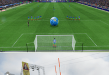 Milan Machinima Festival 2026 / Kulturforum Mailand Das Bild zeigt zwei Frames aus den Kurzfilmen: „World at Stake“ mit einem Fußballspiel in einem Stadion, in dessen Mitte eine große Weltkugel liegt, und „Erratic Lands“ mit einer nebligen, felsigen Landschaft, einem Warnschild vor Gletscherspalten sowie technischen Strukturen und Markierungen im Hintergrund.