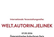 „Jelinek-Tag“ Paris: Geschlecht & Demokratie / Kulturforum Paris Das Bild zeigt den Text zur Veranstaltung.